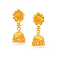 Exquisite Gold Jhumka Earrings with Floral Tops